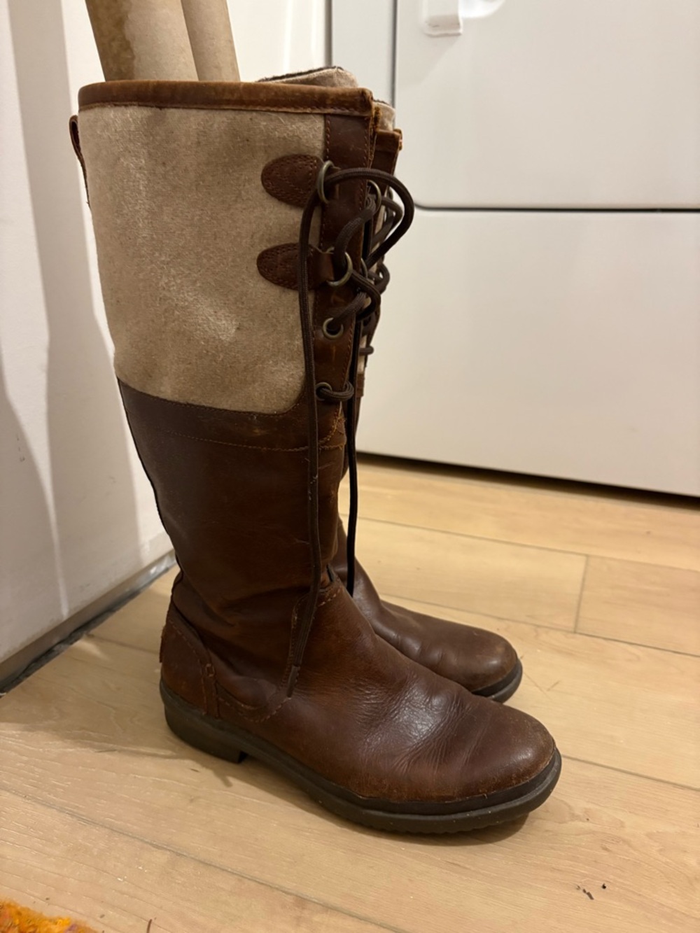 UGG Elsa Brown Leather Waterproof Boots
